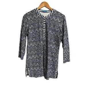 J. McLaughlin Navy Blue Print Coastal Sheath Dress Medium